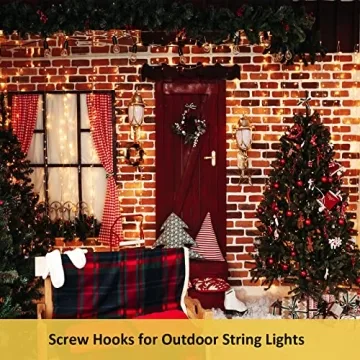 RELBRO 50 Pcs Heavy Duty Bronze Screw Hooks Indoor Outdoor