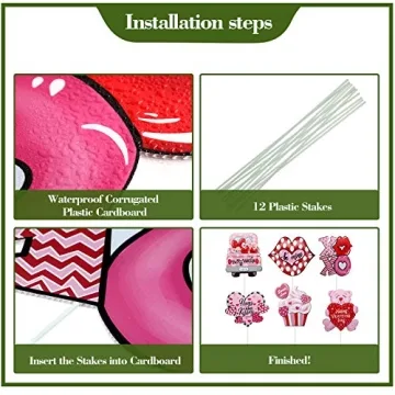 Mudder Valentine's Day Yard Signs - Cute & Durable Outdoor Decor