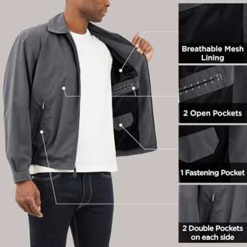 LONDON FOG Men's Auburn Zip-Front Golf Jacket (Regular & Big-Tall Sizes)