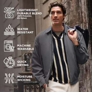 LONDON FOG Men's Auburn Zip-Front Golf Jacket (Regular & Big-Tall Sizes)