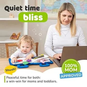 deMoca Toddler Busy Book for 1 Year Old, Quiet Book Montessori Toy for 1 2 3 Year Old with Sensory Preschool Learning Activities for Fine Motor Skills, Boy & Girl Toddler Travel Toy with 9 Pages