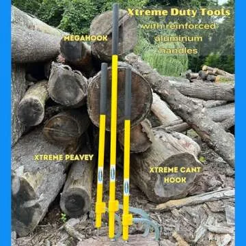 LogRite 60” Xtreme Duty Peavey Tool | Aluminum Handled Log Peavey | Reinforced Handle for Heavy Logs | Textured Grip Logging Tool | Made in The US