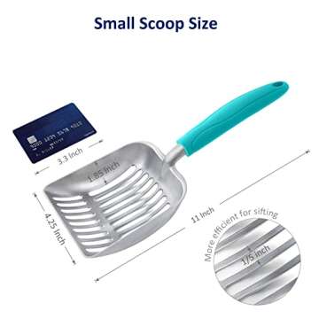 WePet Cat Litter Scoop, Aluminum Alloy Sifter, Kitty Metal Scooper, Deep Shovel, Long Handle, Poop S...
