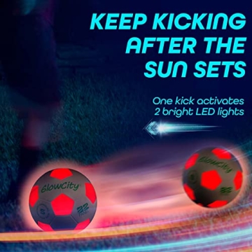 GlowCity Glow in The Dark Soccer Ball for Fun Play