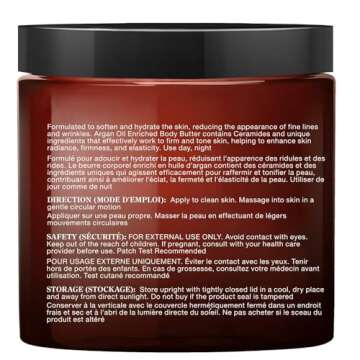 MAJESTIC PURE Whipped Argan Oil Body Butter for Women & Men - With Ceramides, Vitamin E & A & Vegan Collagen - For Skin, Face, & Appearance of Wrinkles & Fine Lines - 8oz