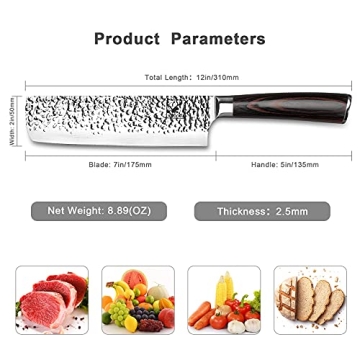 imarku Nakiri Knife - 7" Chef Vegetable Knife - Ergonomic Design