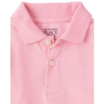 The Children's Place Baby Toddler Boys Short Sleeve Polo, Rose Pottery, 18-24 Monts,baby boys,and Toddler Boys Short Sleeve Polo,Lt Pink Rose,18-24 Months
