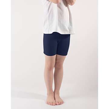 BOOPH Girls Bike Shorts Cartwheel Dance Shorts for Active Young Girls 3 Pack Navy