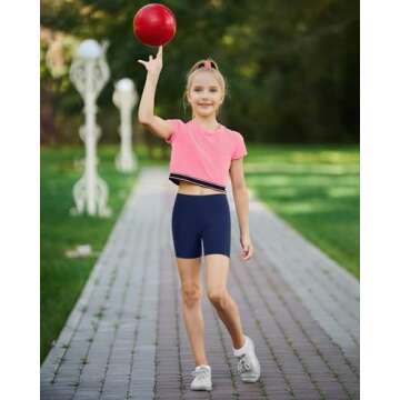 BOOPH Girls Bike Shorts - Comfortable & Stylish for Ages 5-14