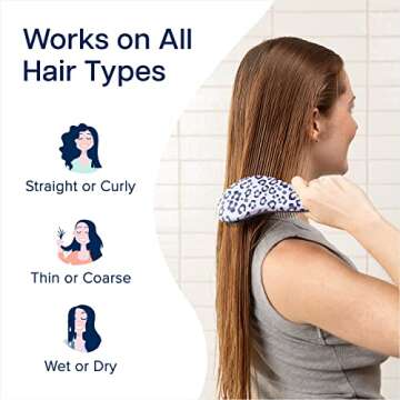 Crave Naturals Glide Thru Detangling Hair Brush - Detangler Brush for Curly or Straight, Wet or Dry Hair - Gentle on Tangles Hairbrush and Comb - Ideal for Adults and Kids - 7.5x3-Inch, Blue Cheetah