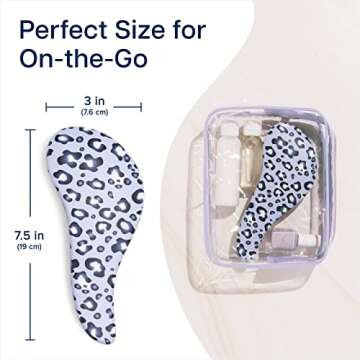 Crave Naturals Glide Thru Detangling Hair Brush - Detangler Brush for Curly or Straight, Wet or Dry Hair - Gentle on Tangles Hairbrush and Comb - Ideal for Adults and Kids - 7.5x3-Inch, Blue Cheetah