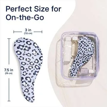 Crave Naturals Glide Thru Detangling Hair Brush - Detangler Brush for Curly or Straight, Wet or Dry Hair - Gentle on Tangles Hairbrush and Comb - Ideal for Adults and Kids - 7.5x3-Inch, Blue Cheetah