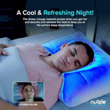 Nuzzle Cooling Adjustable Pillow - Luxury Standard Size for Optimal Sleep Comfort