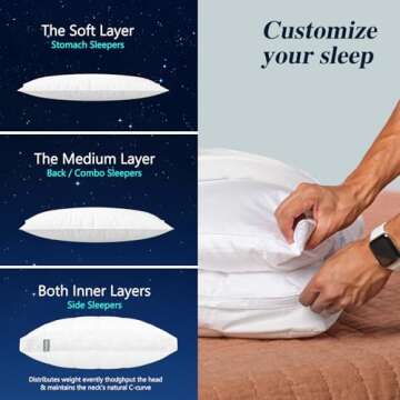 Nuzzle Cooling Adjustable Pillow for Comfortable Sleep