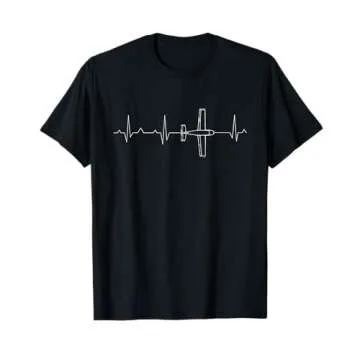Unique Airplane Pilot Shirt Heartbeat T-Shirt Flying Gift for All