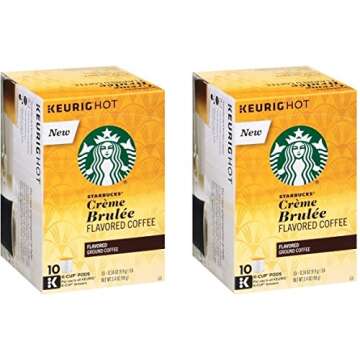 Starbucks Crème Brulée Flavored Blonde Roast Single Cup Coffee for Keurig Brewers, 10 Count - Pack of 2