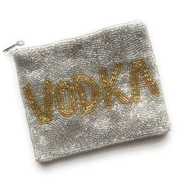 Generic VODKA Coin Purse Pouch, Coin Purse Pouch, Beaded Coin Purse, Cute Coin Purse, Beaded Purse, Summer Coin Purse, Best Friend Gift, Pouches, Boho Bags, Wallets for Her, Gold Coin Purse