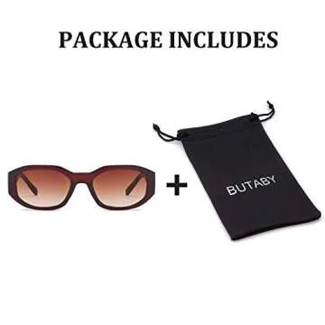 BUTABY Rectangle Sunglasses for Women Retro Driving Glasses 90’s Vintage Fashion Irregular Frame UV400 Protection Brown