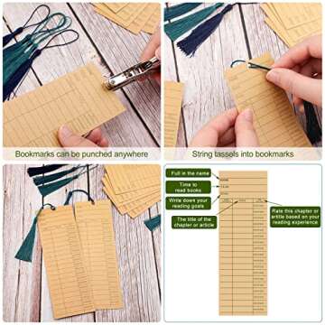 Vintage Bookmark Tracker Set with Tassels for Readers