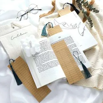 Vintage Bookmark Tracker Set with Tassels for Readers