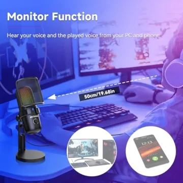 Retekess TG201 Microphone with RGB Lights & Noise Cancellation