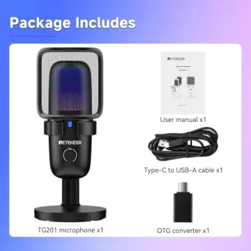 Retekess TG201 Microphone with RGB Lights & Noise Cancellation
