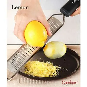 Cambom Zester Grater Cheese Grater - Parmesan Cheese, Lemon, Chocolate, Ginger, Garlic, Nutmeg, Vege...