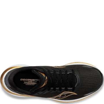 Saucony Men's Endorphin Speed 3 Running Shoe, Black/GOLDSTRUCK, 12