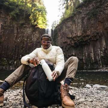 LARQ Bottle Filtered - Insulated Stainless Steel Water Bottle BPA Free with Nano Zero Technology and Long-Lasting Filters, Granite White, 17oz