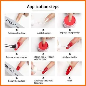TOMICCA Dip Powder Liquid Set - 15ML Dipping Powder Base Top Coat and Activator, 2 in 1 Nail Dip Liquid Set for Dipping Powder Nail Kit