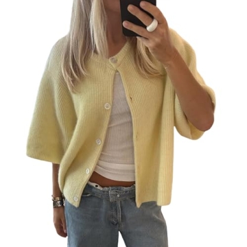 Trendy Women Y2K Button Down Knitted Cardigan