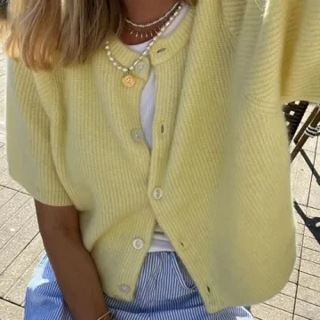 Trendy Women Y2K Button Down Knitted Cardigan