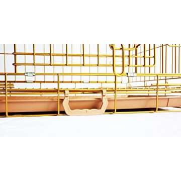 HOMEY PET 24" Gold Color Folding Design Dog Crate Puppy Ertra Small Breed Dog Kennels with Removable Floor Grid and Pull Out Tray, Dog Cage Copper Gold Finish