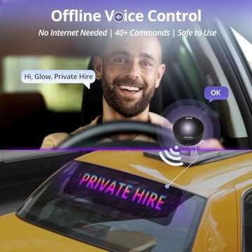 Light Sign for Car, AI Voice & Bluetooth APP Control, CI-VIALD19 Flexible LED Digital Display, Scrol...