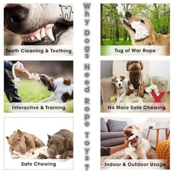 Barida Pet Supplies 100% Natural Cotton Rope Dog Toys, Premium White Cotton Dog Chew Toys, Puppy Chew Ropes for Teething, Tough Ropes for Puppy, Small and Medium Dogs