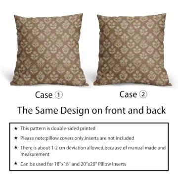 Vintage Brown Floral Pillow Covers for Home Decor