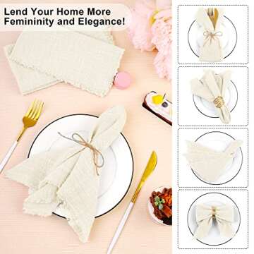 TURSTIN Handmade Cloth Napkins - Elegant Fringed Design