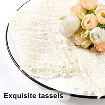 TURSTIN Handmade Cloth Napkins - Elegant Fringed Design
