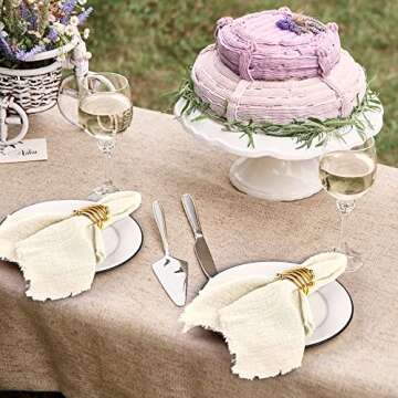 TURSTIN Handmade Cloth Napkins - Elegant Fringed Design