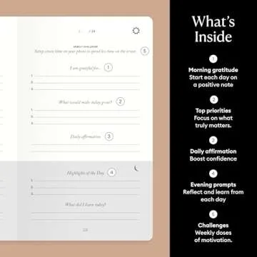 Intelligent Change The Five Minute Journal, Original Daily Gratitude Journal 2025, Manifestation Journal for Mindfulness, Undated Daily Journal with Gold Foiling, Plastic-Free, Yellow