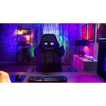 BlissLights Starport USB Laser Star Projector for Game Room Decor, Bedroom Night Light, or Galaxy Mood Lighting Ambiance (Blue)