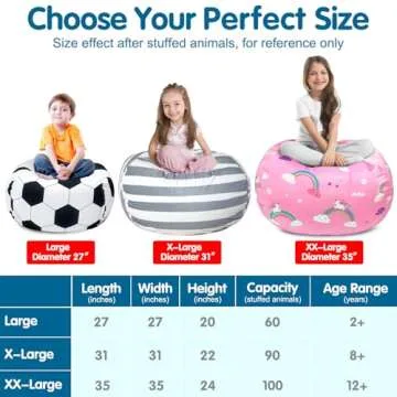 Lukeight Soccer Stuffed Animal Storage Bean Bag Cover