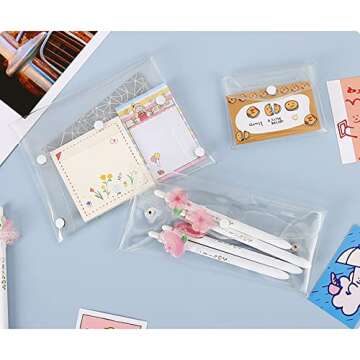 4 PCS Transparent PVC Travel Cosmetic Bag Coin Purse Bathroom Storage Case Stationery Creadit Card Business Card Case for Women Girls