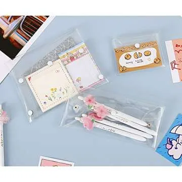 4 PCS Transparent PVC Travel Cosmetic Bag Coin Purse Bathroom Storage Case Stationery Creadit Card Business Card Case for Women Girls