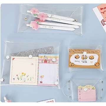 4 PCS Transparent PVC Travel Cosmetic Bag Coin Purse Bathroom Storage Case Stationery Creadit Card Business Card Case for Women Girls