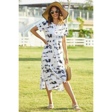 Naggoo Tie Dye Maxi Dress for Women - Comfort & Style