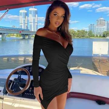 ZileZile Women's Sexy Bodycon Long Sleeve Mini Dress