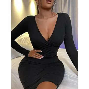 ZileZile Women's Sexy Bodycon Long Sleeve Mini Dress