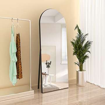HARRITPURE 65"x22" Full Length Arched Floor Mirror - Elegant & Versatile Home Decor