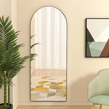 HARRITPURE Arched Full Length Mirror - 65"x22" Stylish Decor
